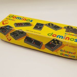 DOMINOES Vintage 1964 Wood Colored Set Brazil